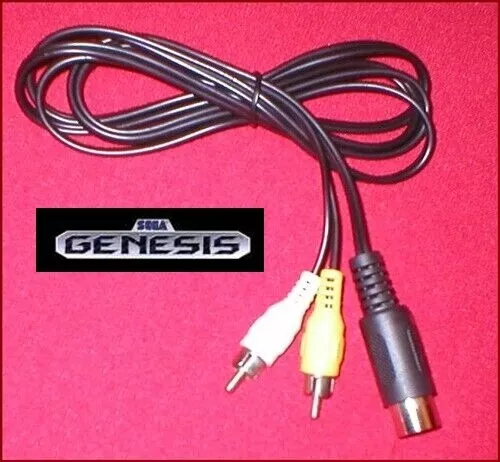 AV Audio Video RCA Cable TV Connection Cord Plug for Sega Genesis 1 System NEW