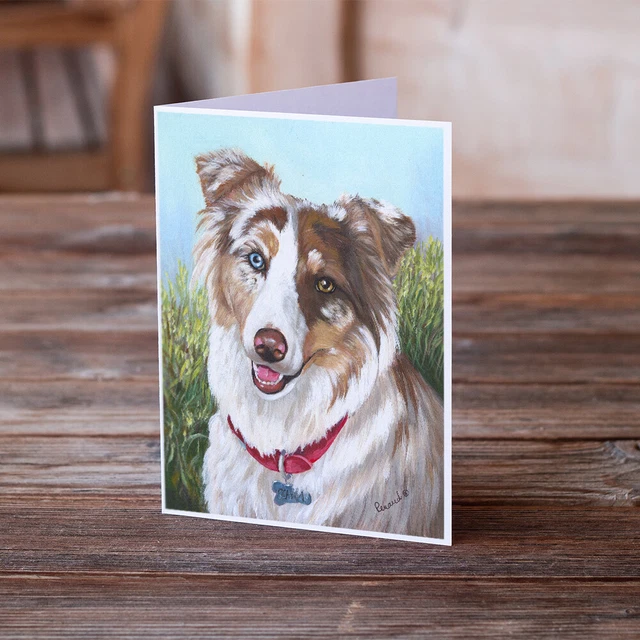 Australian Shepherd Greeting Cards and Envelopes Pack of 8 PPP3009GCA7P