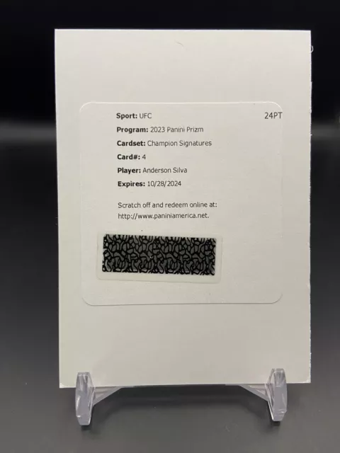 2023 Panini Prizm UFC Anderson Silva Champion Signatures Redemption