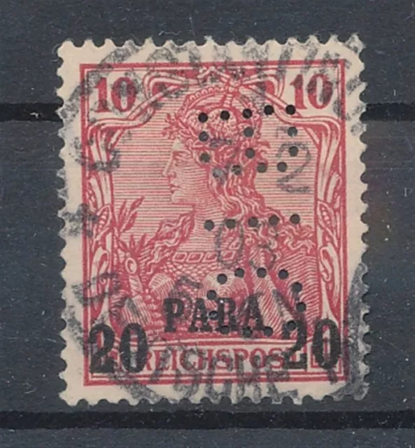 745510) dt. Post Türkei Marke mit Perfin / Firmenlochung gestempelt