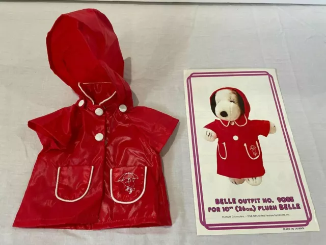 Vintage 1970s Peanuts Belle Red Raincoat with Removable Hood - Mint