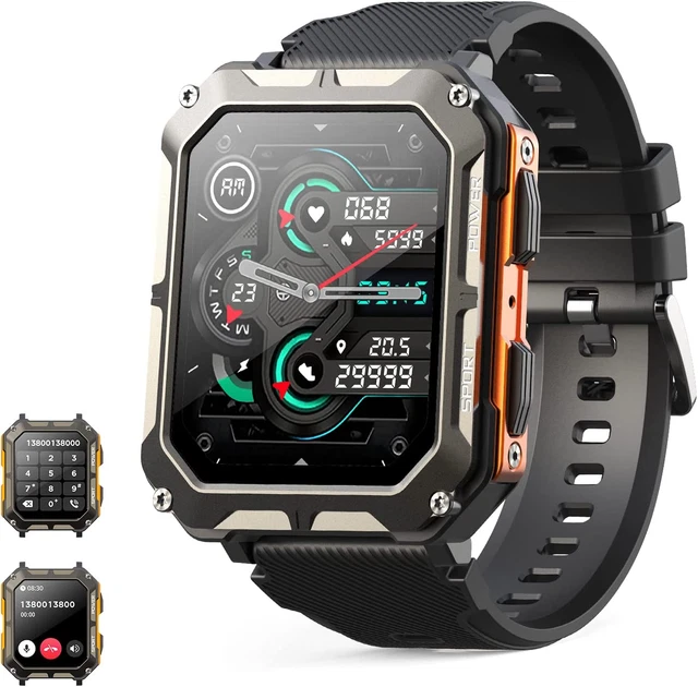 Montre Connectée Homme Avec Appels Bluetooth Assistant Vocal, 1,83'' Sport Smart