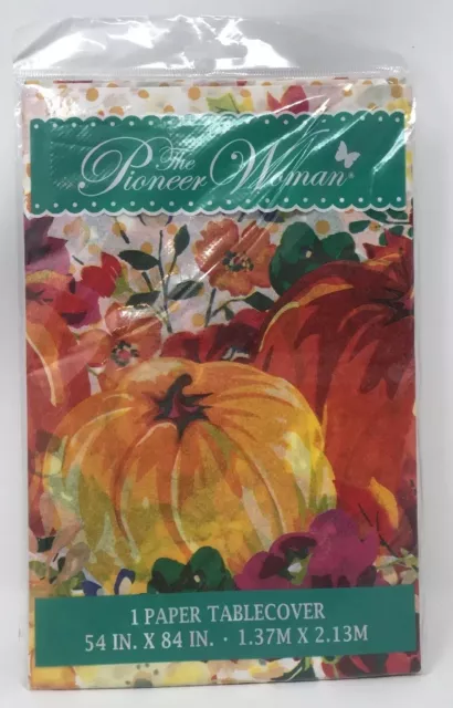 The Pioneer Woman Paper Tablecover Pumpkin Dot 54”x84” NEW Box P