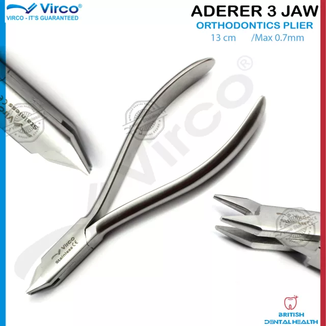 Aderer Three Prong 3 Jaw Plier Orthodontic Pliers Contouring Wires Bending