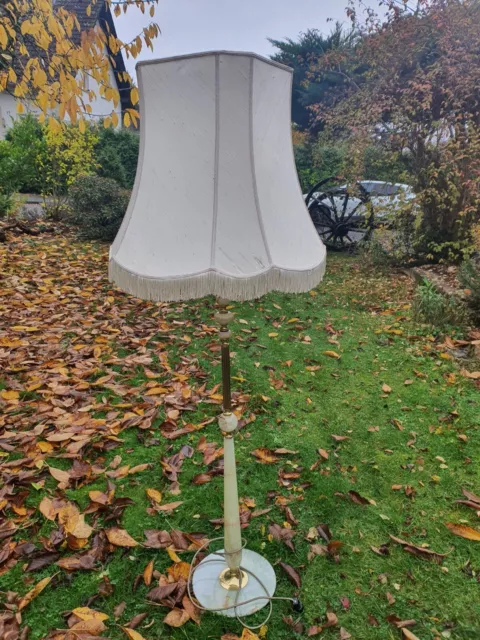 Hochwertige alte Stehlampe aus Marmor und Messing