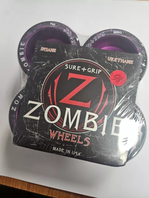 Suregrip Zombie Wheels Purple Low 58mm 89A 4Pack NEW FREE POST