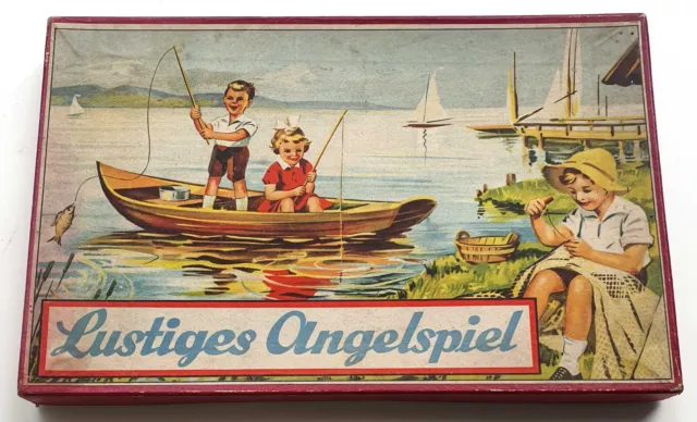 Lustiges Angelspiel, 13 Teile, Karton rot, das Original Nr. 90/62 von 1941