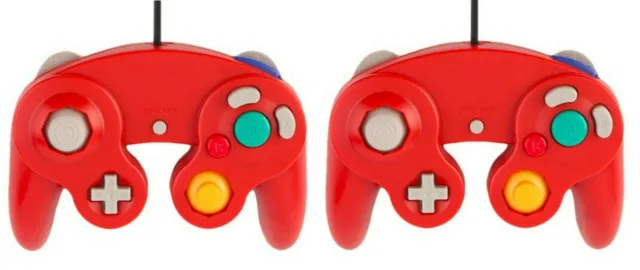 2x Controller,Gamepad,Joypad,Joystick für Nintendo Gamecube und Nintendo Wii Rot