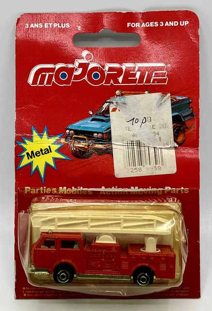 CAMION ÉCHELLE INCENDIE vintage Majorette échelle 1/100 rouge n° 207