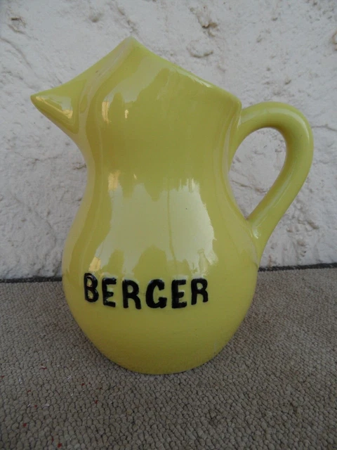 Pichet à Eau Publicitaire Berger - Porcelaine Revol St Uzé - 1 Litre - Flan Rond - Jaune - BG19