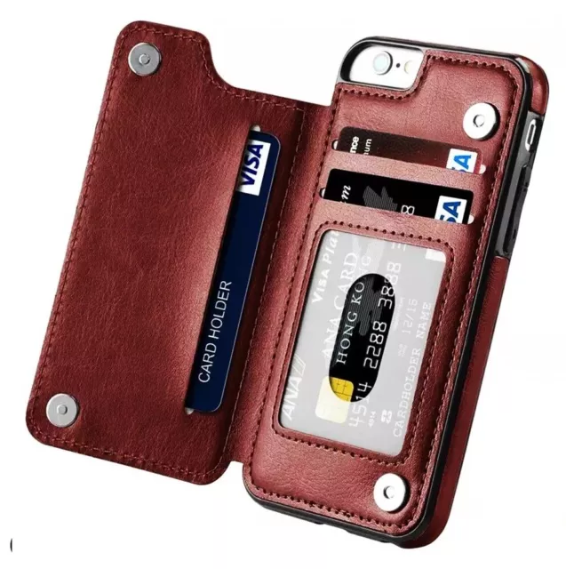 For iPhone 13 12 Pro Max Case Slim Leather Wallet Luxury Card Slot Back Cover