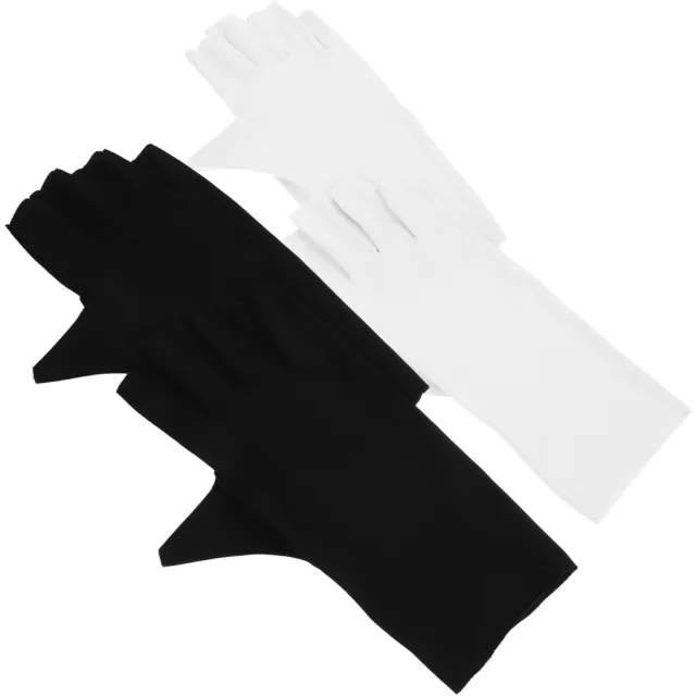2 pares de guantes UV para uñas, guantes de protección UV, salón, arte de uñas, manos y
