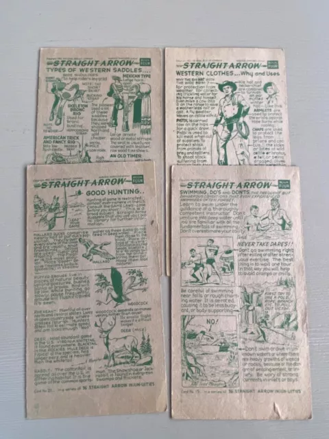 Lot of 4 Vintage Nabisco Shredded Wheat Straight Arrow Book Four Cards Premium