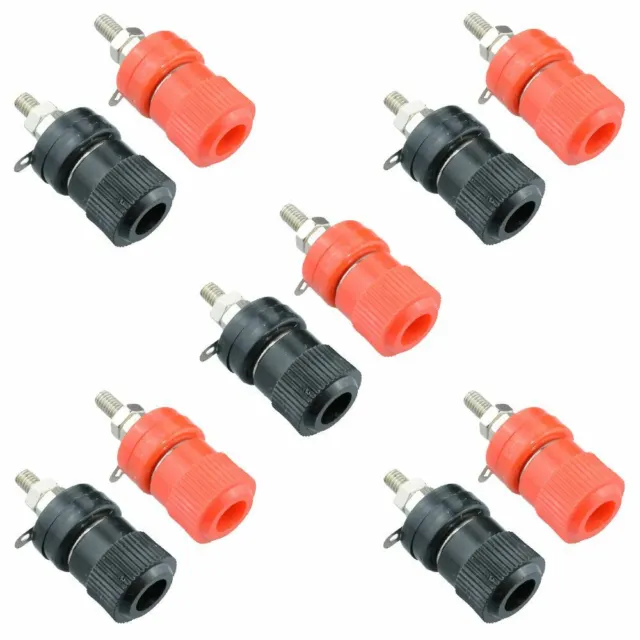 5 x Pairs Red and Black 4mm Binding Post Socket Connector