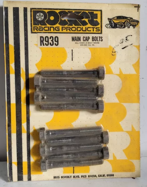Rocket Racing Products for Chevy Z Bolt Mains 265-400 Main Cap Bolts NOS