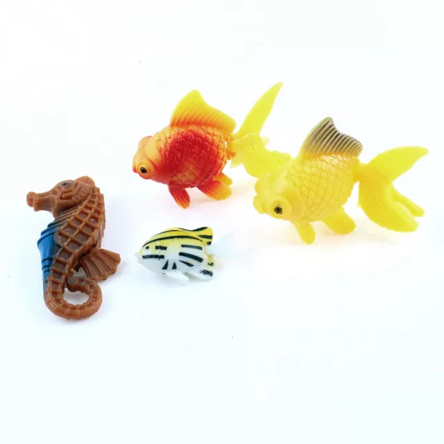 Lot de 4 Aquarium mobiles queue Simulation Poissons Jaune Rouge