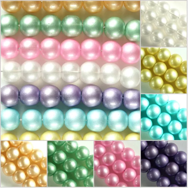 8mm/50 Pcs, 10mm/ 25Pcs~ROUND~PAINTED~GLASS BEADS~BUY 3 GET 3 FREE