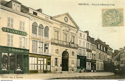 9628 CPA 27 Breteuil-place de l' Hôtel de ville