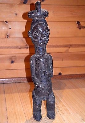 Antique Yaka African Tribal People Hand Carved Wooden Fetish Figure Congo Africa