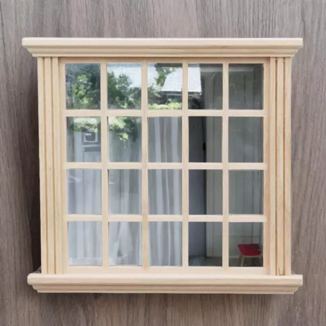 Décor de fenêtre Miniature pour maison de poupée, échelle 1/12, décor de