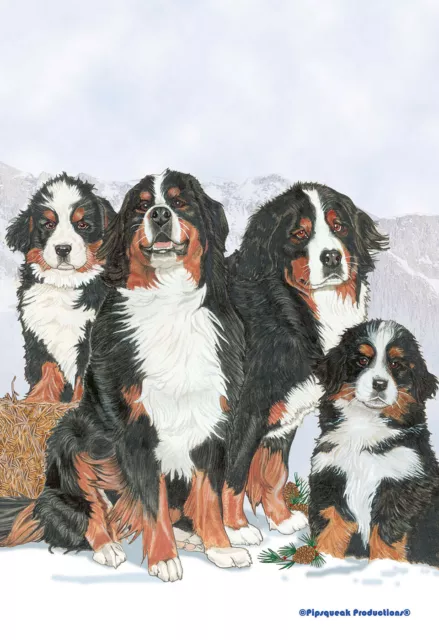 Pipsqueak Garden Flag - Bernese Mountain Dog Family 495231