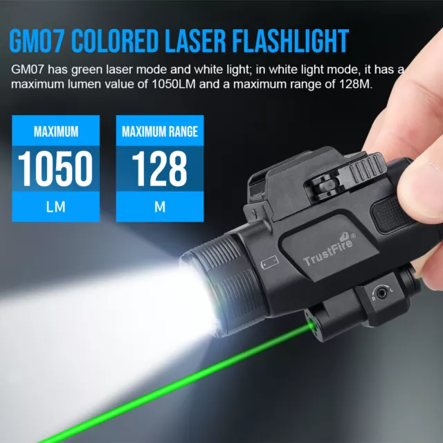 TrustFire GM07 1050Lumen Wiederaufladbare Grüne Laser Taschenlampe Pistolenlicht 2