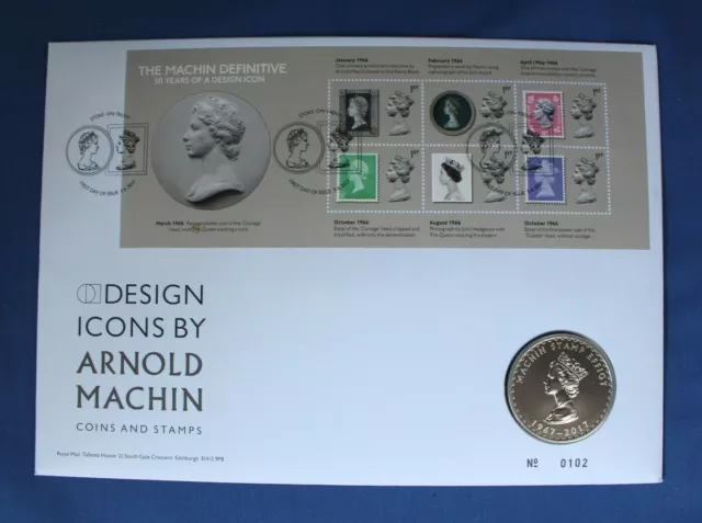 2017 Royal Mint Medallion Coin Cover PNC "Arnold Machin"