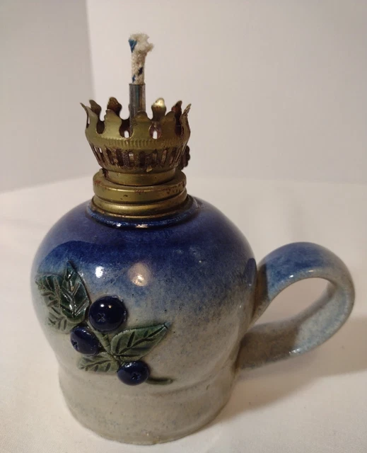 Oil Lamp Signed Studio Pottery Stoneware Crock Jug Base Only Acadia ME 5"