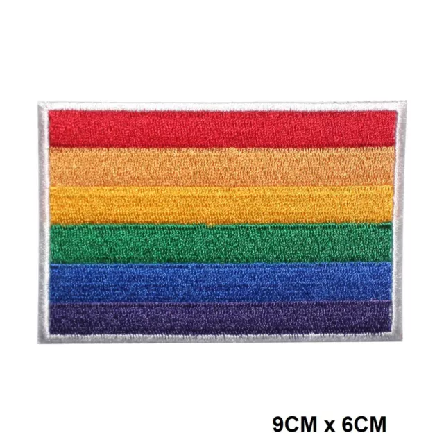 LGBT Gay Pride Flag Embroidered Iron On Sew On Patch Badge Applique For Clothes