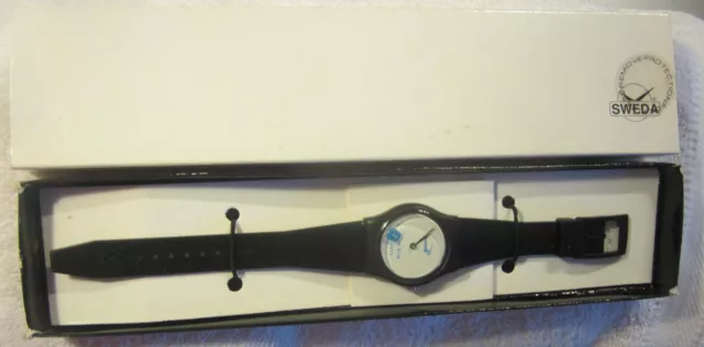 1 NOS Conrail Sweda safety award railroad train wrist watch,in box,needs battery