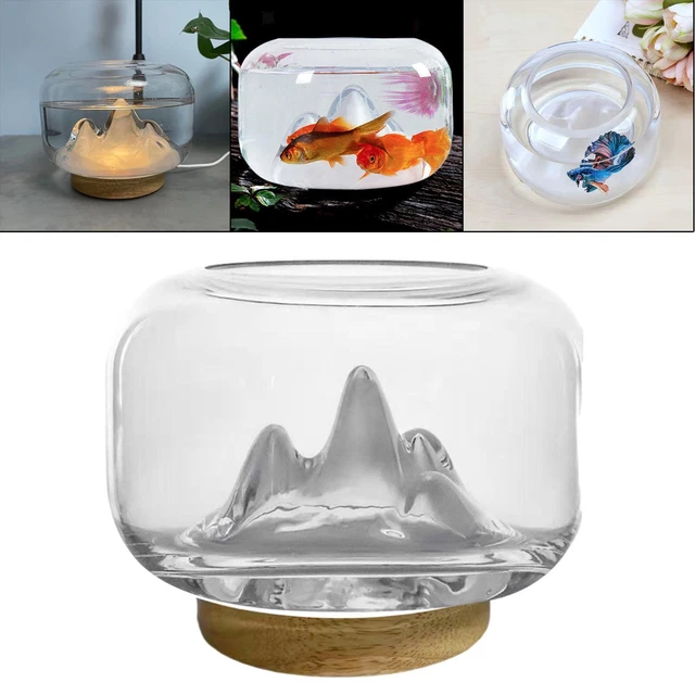 Small  Bowl, Snow Mountain Aquarium Tank Fish Tank Adjustable Light Accessories