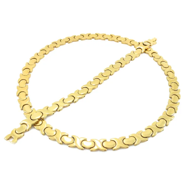 Wholesale LOT 11mm Hugs Kisses Necklace Bracelet 14K Gold Plated Stainless Steel