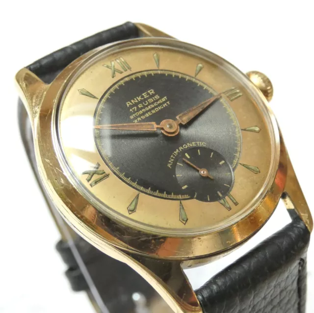 Rare, Vintage ANKER  watch from the 1950s from Germany | Beautiful Bi-Color Face