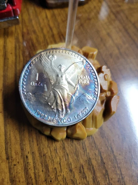 1992 Mexico 1 OZ Silver .999 Mexico Libertad Toned Uncirculated