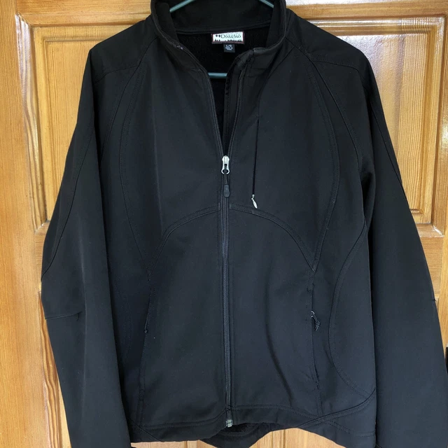 Double Diamond Womens Black Jacket Coat Full Zip Sz L