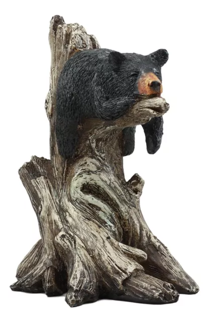 Ebros Lazy Days Of Summer Black Bear Sleeping On Tree Branch Statue 3