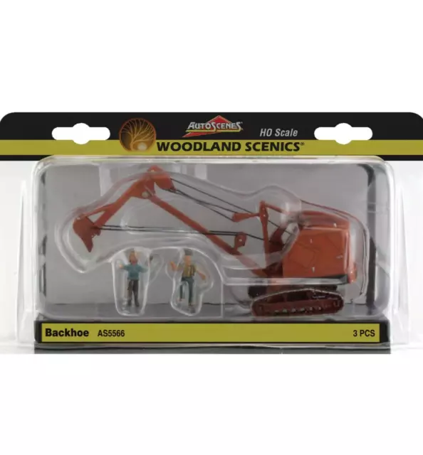 Woodland Scenics HO Scale ~ New 2024 ~ Construction ~ Backhoe With Person AS5566