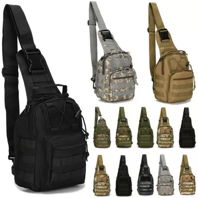 Mens Tactical Military Crossbody Shoulder Bag Chest Pack Camping Hiking Backpack