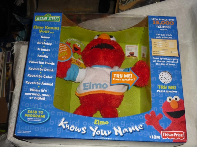 VERY RARE 2005 Fisher Price Elmo Knows Your Name Talking Doll Misp