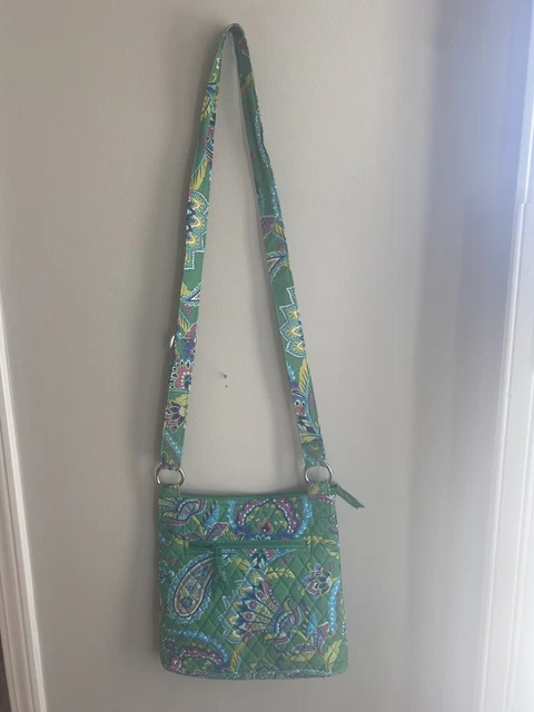 Vera Bradley Emerald Paisley Hipster Crossbody Shoulder Bag Adjustable Strap EUC