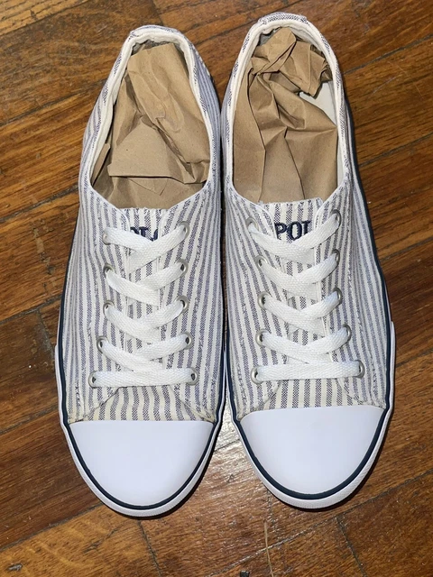 Polo By Ralph Lauren Womens Stripe Parnell Athletic Sneaker Oxford Shoes