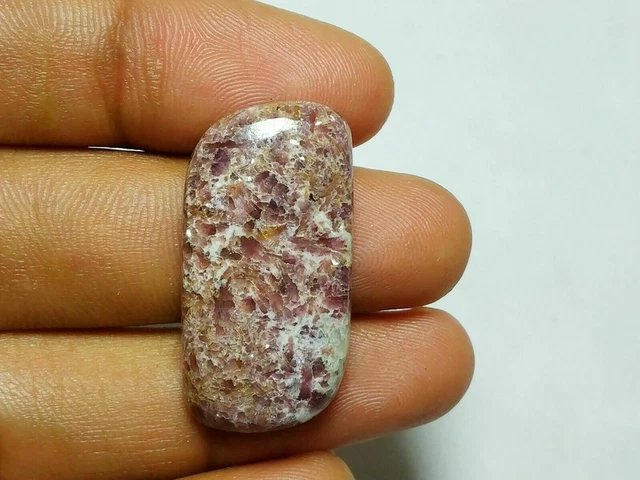 Lépidolite cabochon pierre fine 30x17x5mm lithothérapie chakra