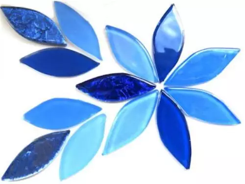 Blue Mix Glass Petals - Mosaic Tile Supplies Art Craft