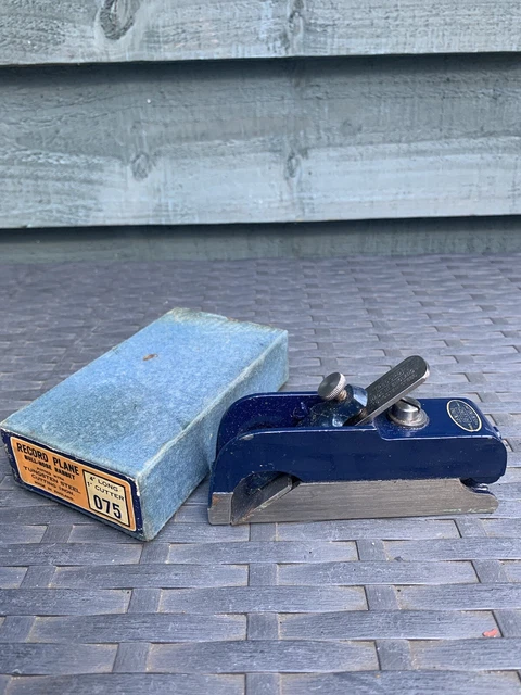 Vintage Record No 75 BullNose plane with original box vintage tools
