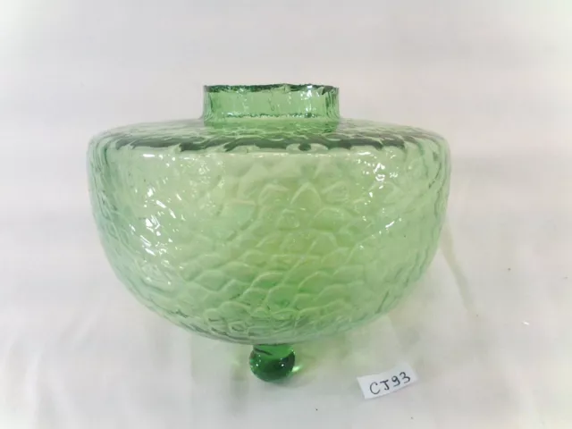 réservoir ou toupie en verre  vert de lampe à pétrole Ø 12,5 cm (réf CJ93)