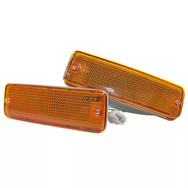 Front Park Bumper Amber Indicator Lights Lamps PAIR For Hilux LN85 LN106