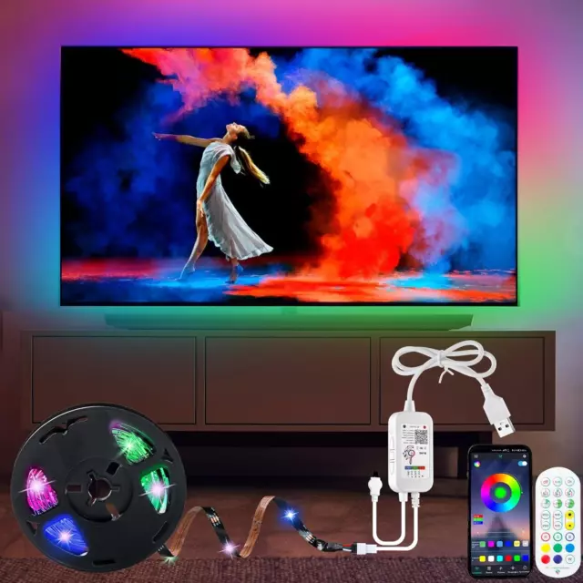 RGBIC LED TV Hintergrundbeleuchtung Für 55 Bis 70 Zoll Fernseher TV Dekoration ✅