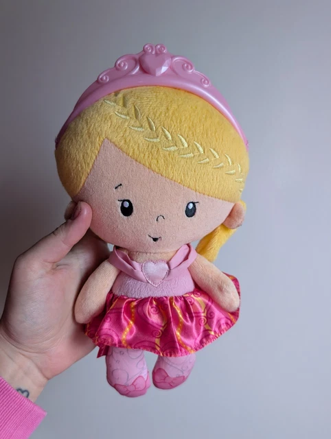 Soft Raddle FISHER PRICE PLUSH Princess Doll Chime Rattle Pink Soft Toy 11
