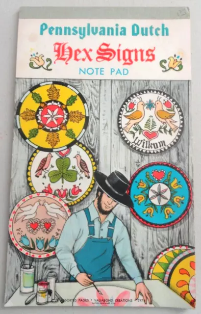 Vintage Pennsylvania Dutch Hex Signs Note Pad 9.25"