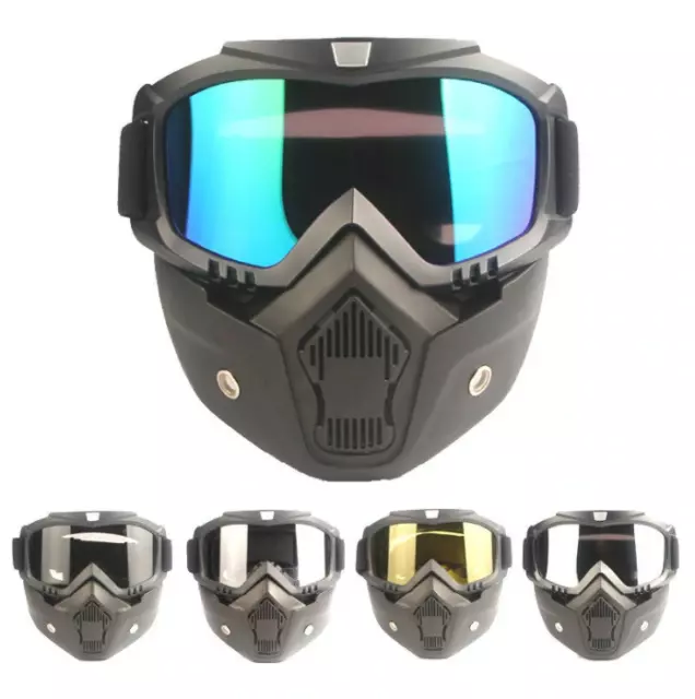 Maschera Moto Occhiali Ciclismo Sci Lente a Specchio Enduro Motocross Anti Vento